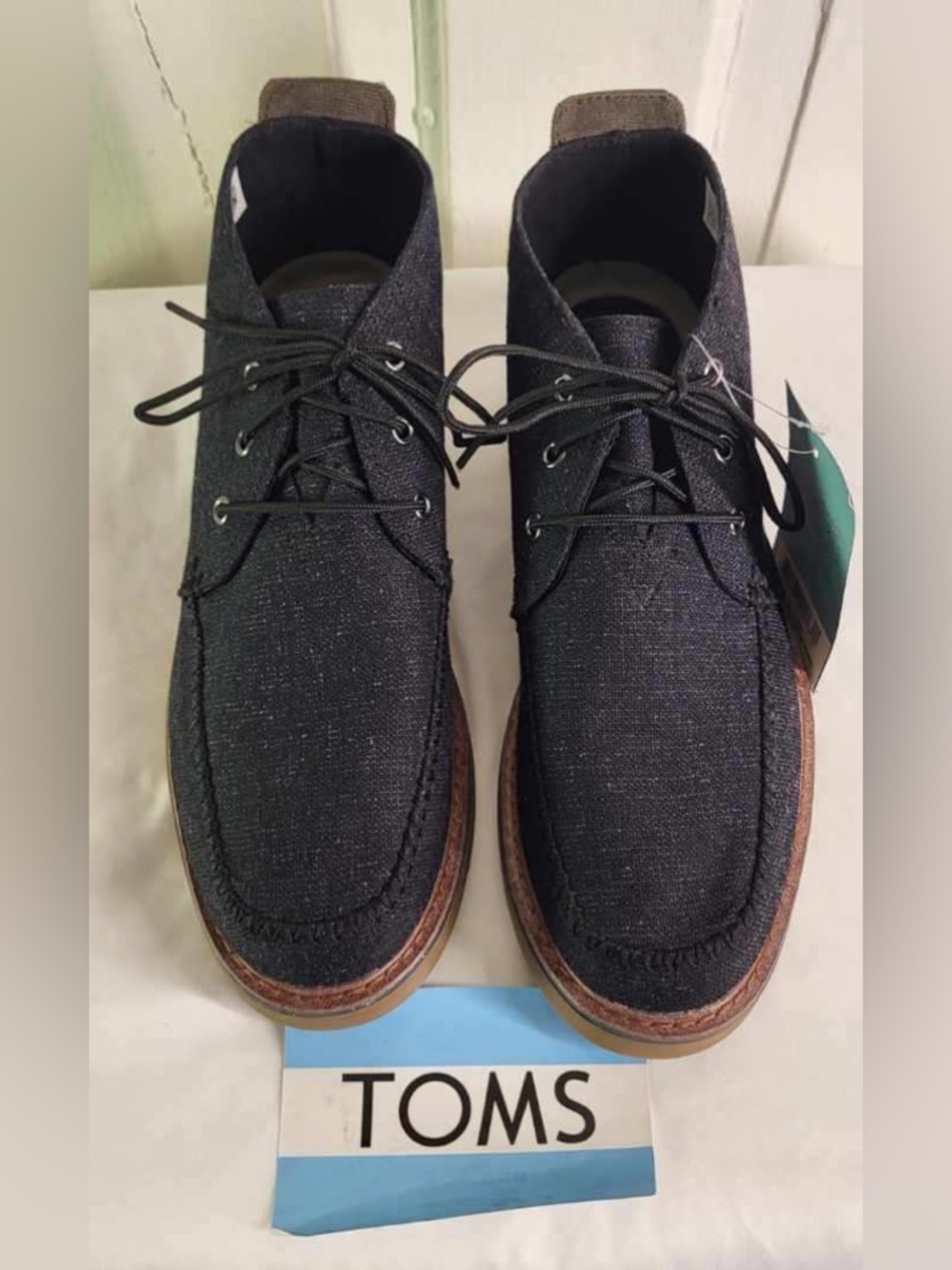 TOMS Men’s Black Melange Woven Chukka Boots – Textured Lace-Up - Size 11 - NWT